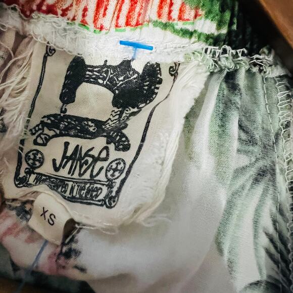 Jaase x Anthropologie Jumpsuit Tropical Palm Square Neck Short Sleeve - XS - Picture 5 of 5